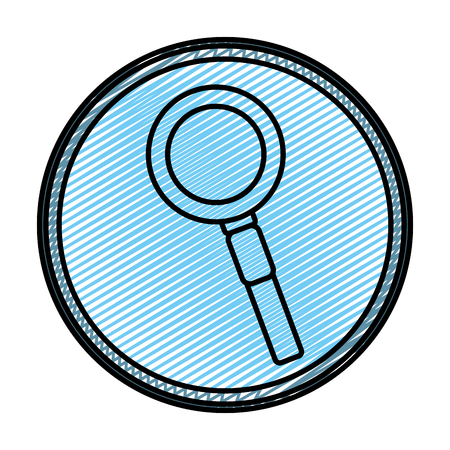doodle magnifying glass tool search emblem vector illustrationのイラスト素材