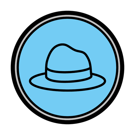 color elegant hat man object emblem vector illustrationのイラスト素材