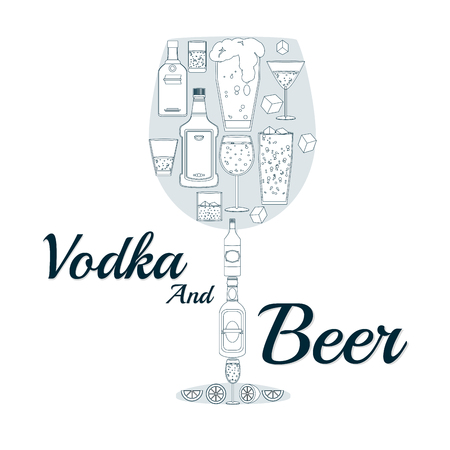 Vodka and beerのイラスト素材