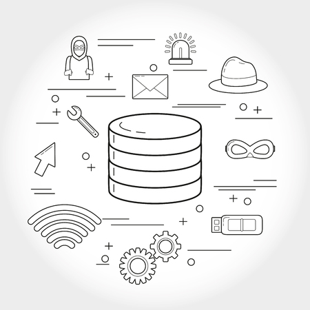 Set of cyber security symbolsのイラスト素材