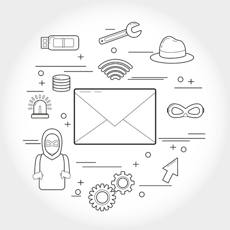 Set of cyber security symbolsのイラスト素材