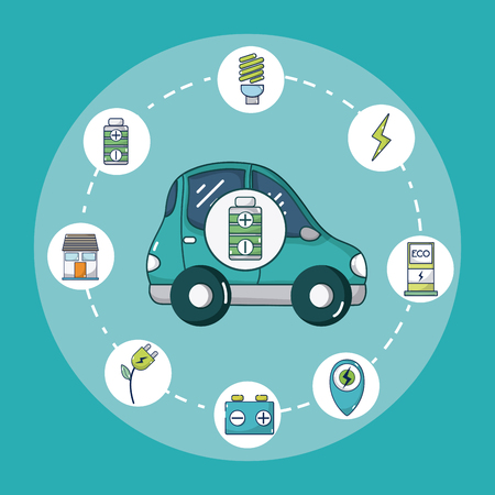 Electric ecocar vehicleのイラスト素材