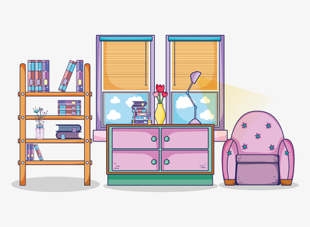 Study room interiorのイラスト素材