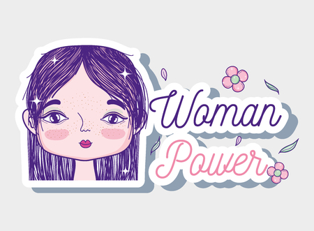 Woman power girl cartoonのイラスト素材