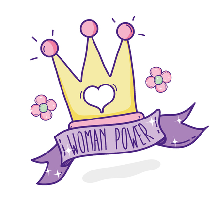 Girl power cute cartoonsのイラスト素材