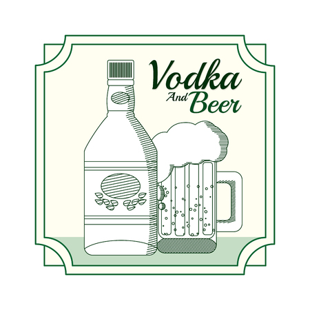 Vodka and beer conceptのイラスト素材