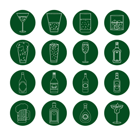 Set of bar drinksのイラスト素材