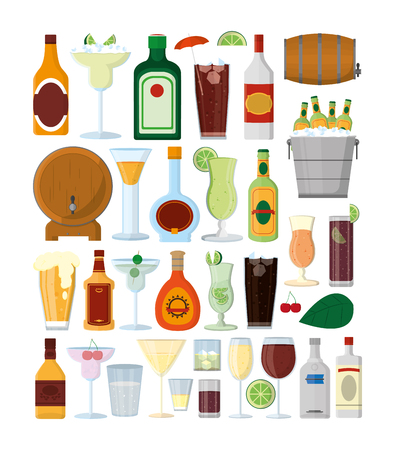 Set of bar drinksのイラスト素材