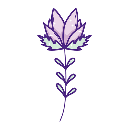 exotic flower plant nature style vector illustrationのイラスト素材