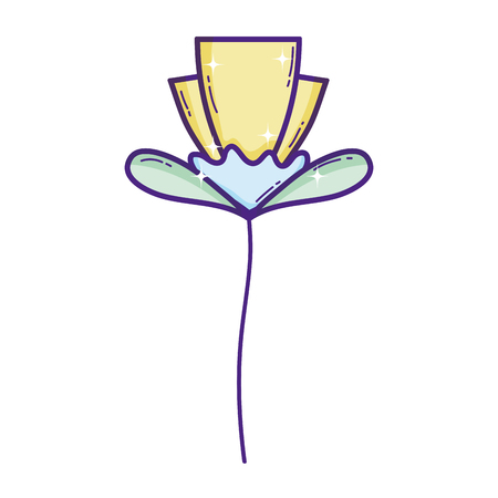 exotic flower nature plant style vector illustrationのイラスト素材