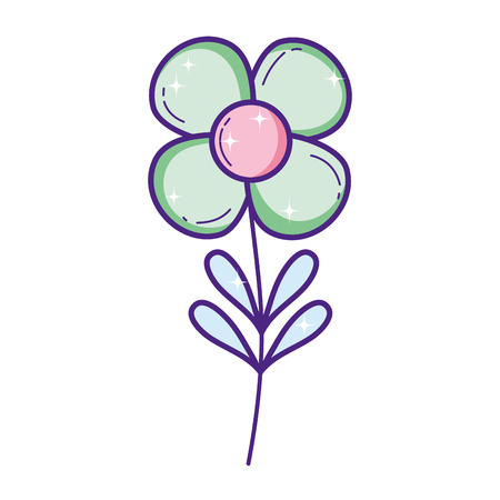 exotic flower style nature plant vector illustrationのイラスト素材