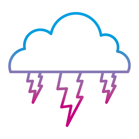 degraded line cloud with thunders electic storm weather vector illustrationのイラスト素材