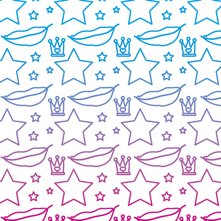 degraded line lips and sparkly star with crown background vector illustrationのイラスト素材