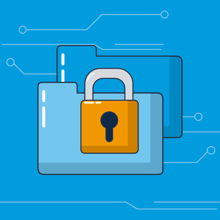 Folder wirh padlock security systemのイラスト素材