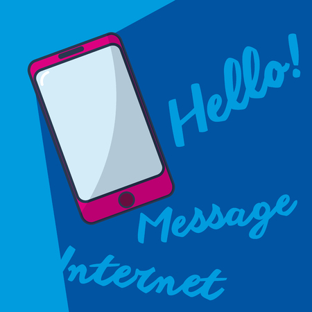 Hello internet and smartphone message vector illustration graphic designのイラスト素材