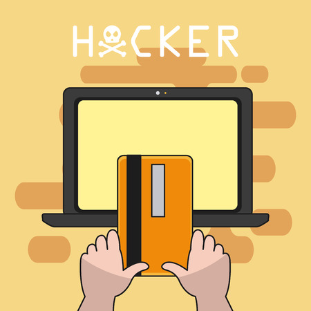 Hands using credit card online vector illustration graphic designのイラスト素材