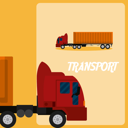Cargo truck ground transport vehicle vector illustration graphic designのイラスト素材