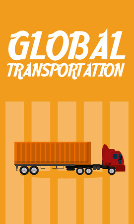 Cargo truck global transportation vector illustration graphic designのイラスト素材