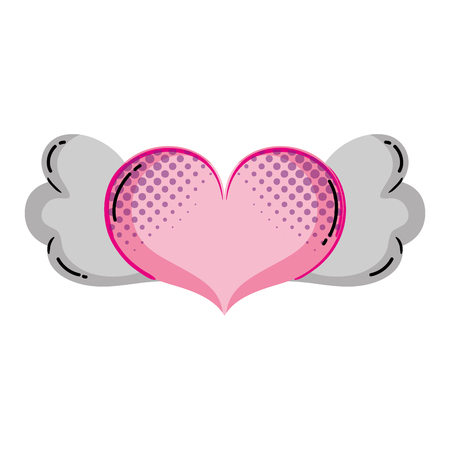 heart love symbol with wings style vector illustrationのイラスト素材