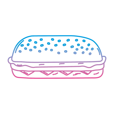 degraded line delicious unhealthy hamburger with lettuce and burger vector illustrationのイラスト素材