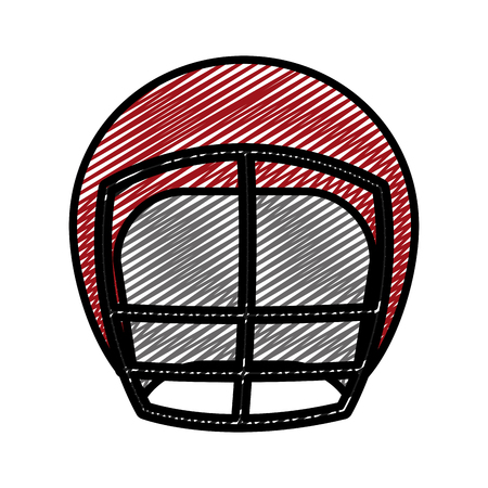doodle america football helmet uniform style vector illustrationのイラスト素材