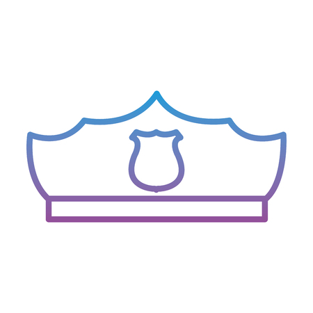 degraded line police hat officer style with emblem vector illustrationのイラスト素材