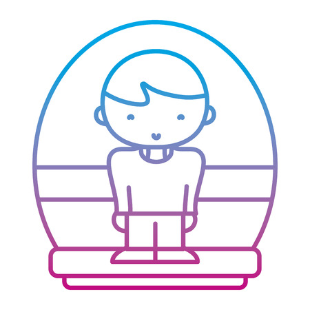 degraded line nice boy with hairstyle and casual clothes vector illustrationのイラスト素材