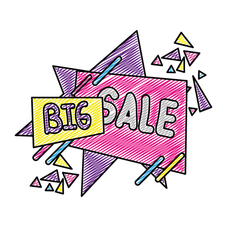 doodle big sale special label price vector illustrationのイラスト素材