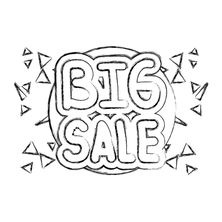 grunge big sale special label style vector illustrationのイラスト素材