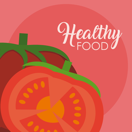 Tomatos fresh and organic vegetables vector illustration graphic designのイラスト素材