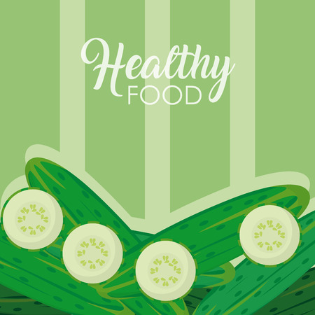 Cucumbers fresh and organic vegetables vector illustration graphic designのイラスト素材