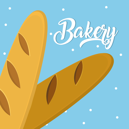 Baguettes Delicious and fresh bakery vector illustration graphic designのイラスト素材