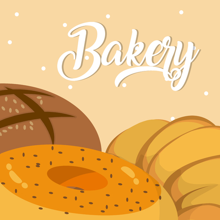 Delicious and fresh bakery products vector illustration graphic designのイラスト素材