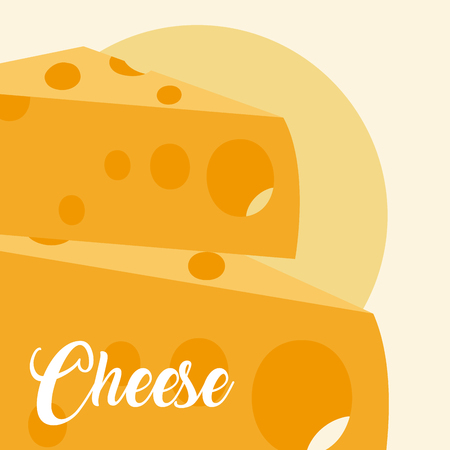 Cheese dairy food over yellow background vector illustration graphic designのイラスト素材