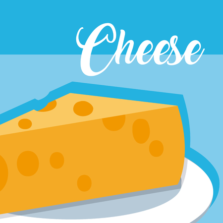 Cheese on dish vector illustration graphic designのイラスト素材