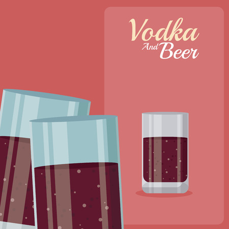 Vodka and beer cups vector illustration graphic designのイラスト素材