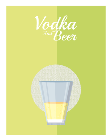 Vodka shot over green background vector illustration graphic designのイラスト素材