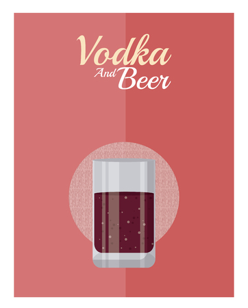 Soda with vodka over red background vector illustration graphic designのイラスト素材