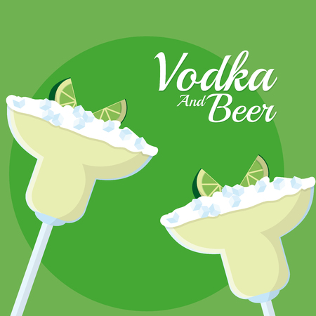 Vodka cocktails with lemons vector illustration graphic designのイラスト素材