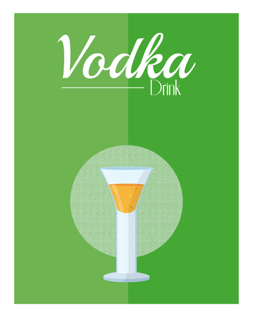 Vodka shot over green background vector illustration graphic design vector illustration graphic designのイラスト素材
