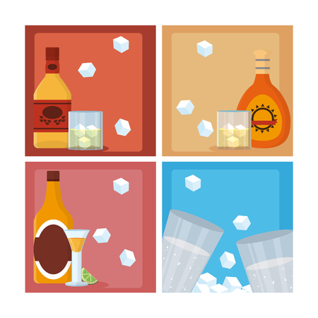 Set of drinks collection vector illustration graphic designのイラスト素材