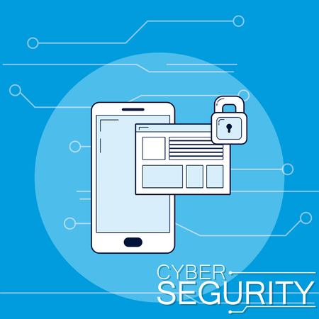 Smartphone with secure browser vector illustration graphic designのイラスト素材
