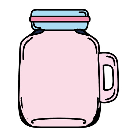 color nature mason jar with healthy juice vector illustrationのイラスト素材