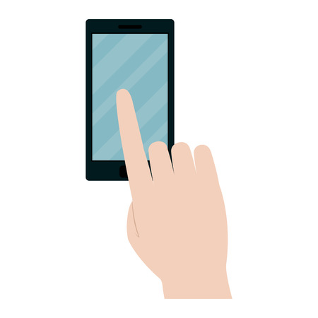finger tap the electronic screen martphone technology vector illustrationのイラスト素材