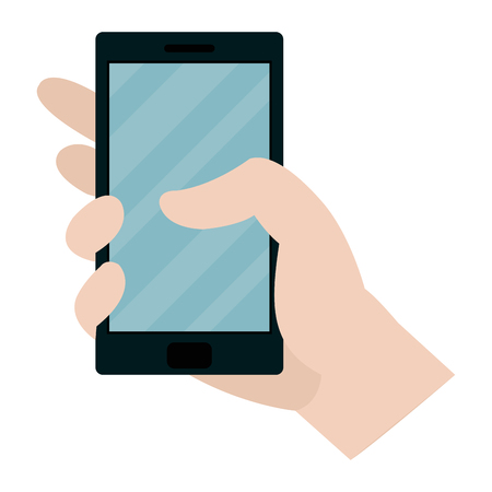 hand with smartphone technology communication design vector illustrationのイラスト素材