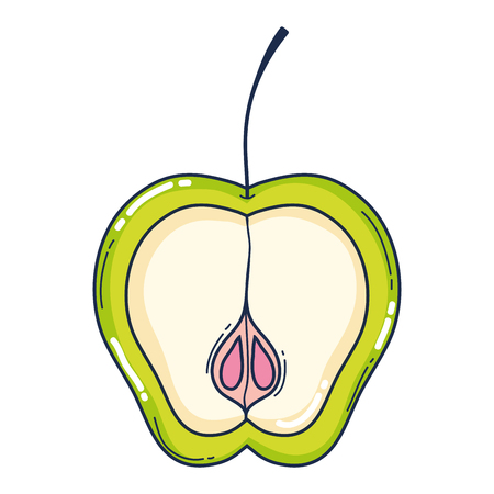 delicious fresh apple organic fruit vector illustrationのイラスト素材