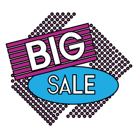 color big sale promotion fashion tag vector illustrationのイラスト素材