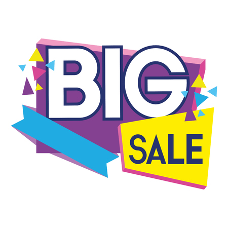 big shop sale tag style vector illustrationのイラスト素材