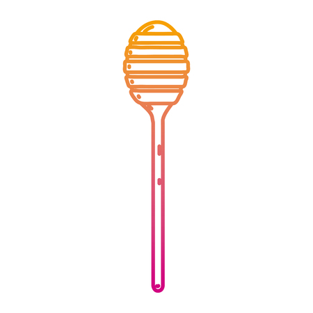 degraded line honey dipper kitchen tool style vector illustrationのイラスト素材