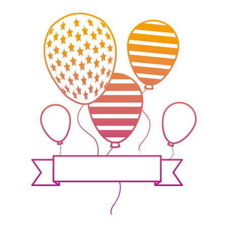 degraded line usa balloons nation with ribbon styleの写真素材